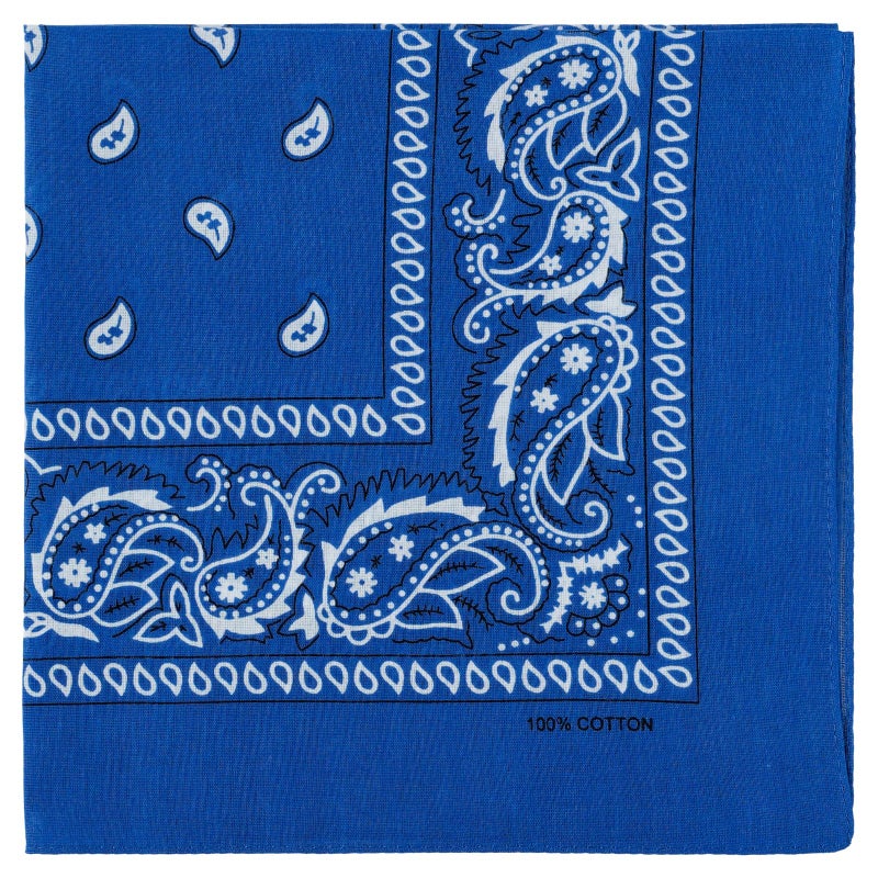 combocube 12 Pack Multi-Purpose Cotton Paisley Cowboy Bandanas Headband for Men and Women,Blue&White&Red - Image 2